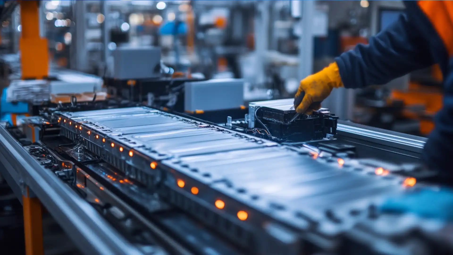 Alternative Text: A close-up photography of technicians precisely assembling electric vehicles in a modern industrial workshop, symbolizing the strategic opportunities for Korean companies in the US EV and battery supply chain.